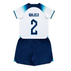 Lacne Dětský Futbalové dres Anglicko Kyle Walker #2 MS 2022 Krátky Rukáv - Domáci (+ trenírky)